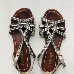 REPORT Gold and silver toned sandals